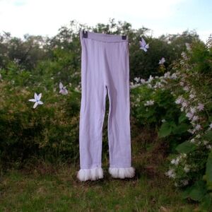 Pretty Little Thing Pastel Purple Faux Fur Leggings Spring Summer